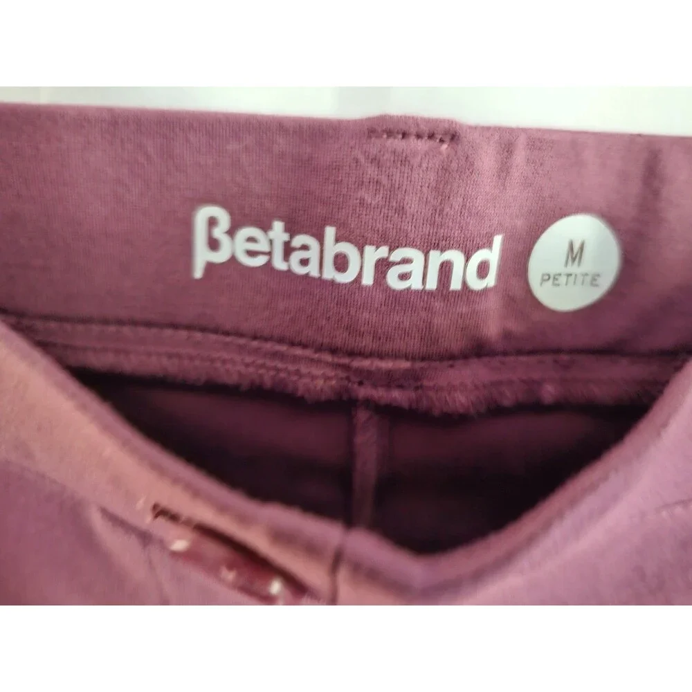 Betabrand Women’s Dress Pant Yoga Pants Burgundy M Petite Stretch Work Career